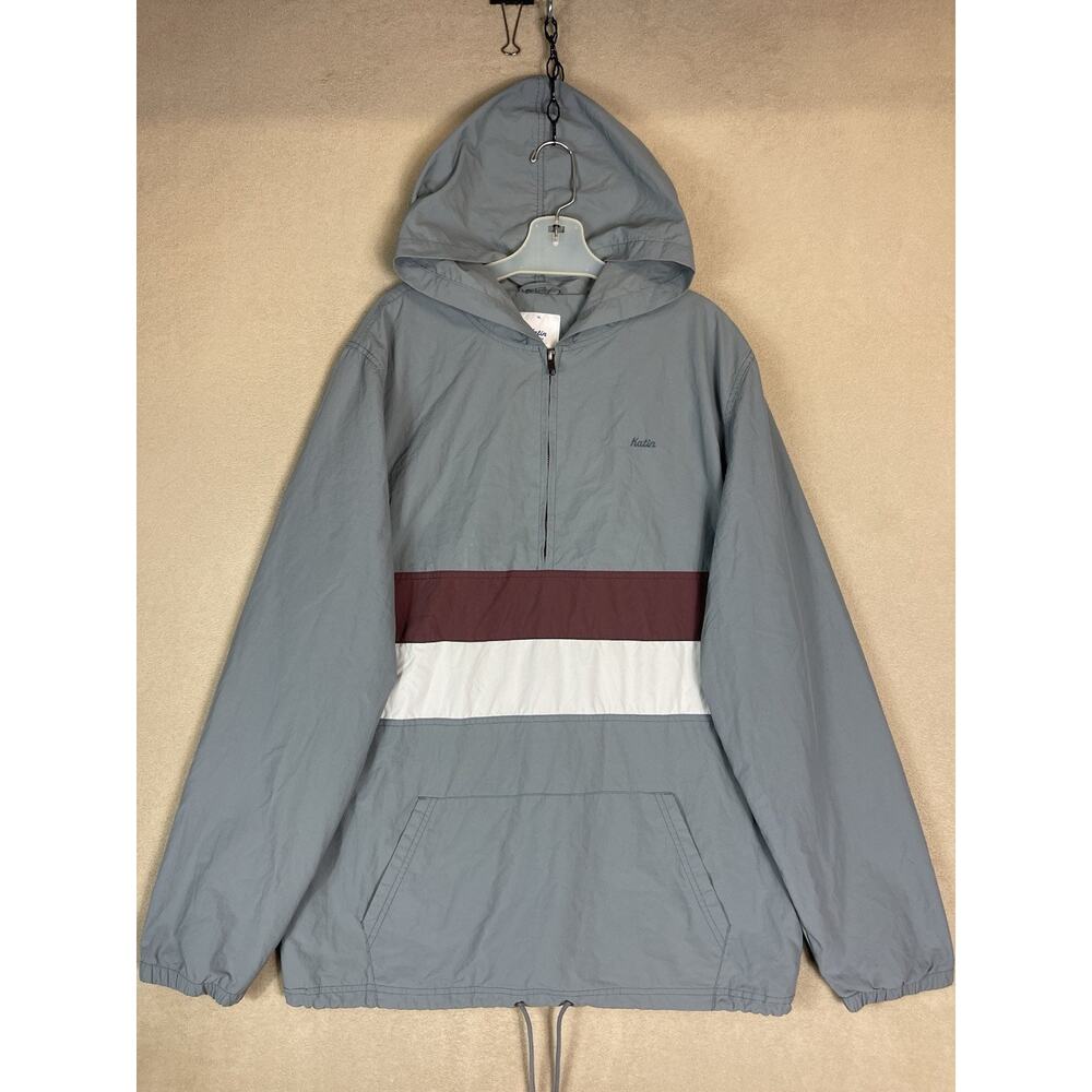 Katin Jacket Mens XL Gray Windbreaker Sunline 1/4 Zip Lightweight Lined Pullover